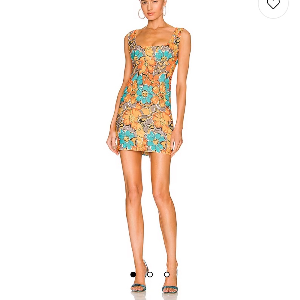 Vivi Dress In Parisian Flower Orange Miaou View 2